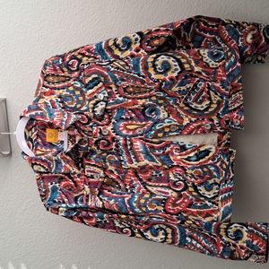 Ruby Rd. Multi-colored Paisley Jacket Size 14